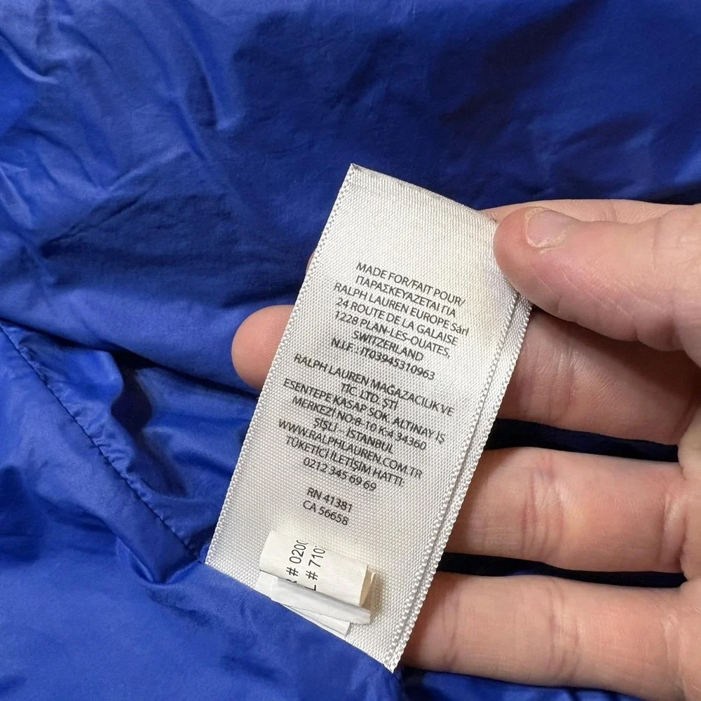 Polo Ralph Lauren Jacket Mens Large Blue Windbreaker Zip‎ Pockets Lightweight